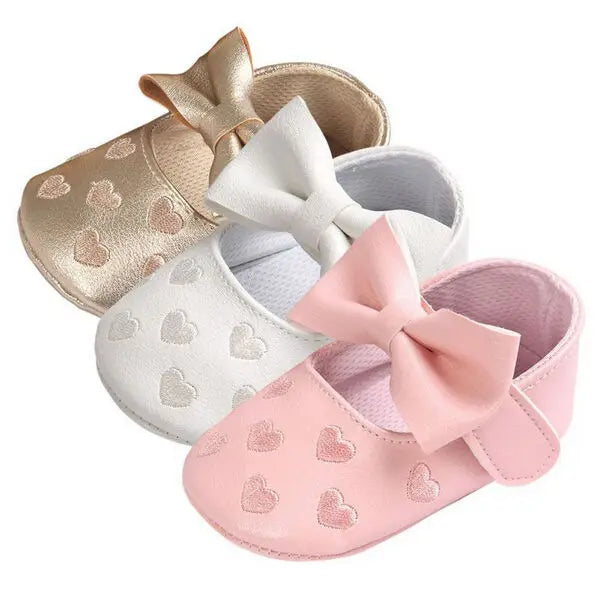 Casual Baby Shoes Infant Baby Girl Crib Shoes Bowknot Soft Sole Prewalker Sneakers Walking Shoes