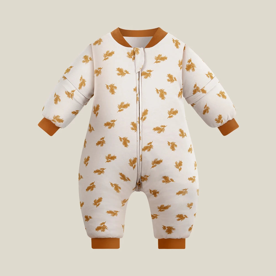 Sleeping Bag For Children 1-4 Years Neck Protection Warm Windproof 3 Zippers Design Removable Sleeves Baby Sleeping Bag 2.5Tog