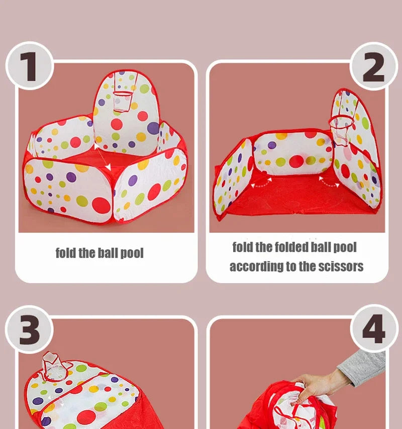 Montessori Baby Play Tent Ball Pool Sport Toys Portable Folding Play House Puzzle Toys for Boys Girls Toddler Birthday Gift