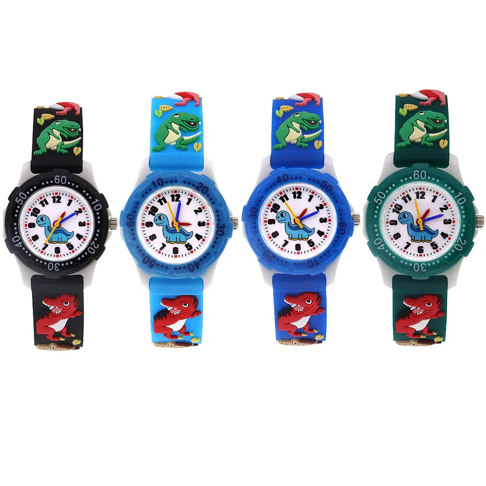 Cartoon Watches Children Boys Girls Watch Kids Watches Boys Digital Watch Quartz Wristwatch Dinosaur Silicone Strap Baby Watch