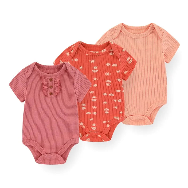 Baby clothes Breathable 3-piece cartoon clothes soft and comfortable for both boys and girls