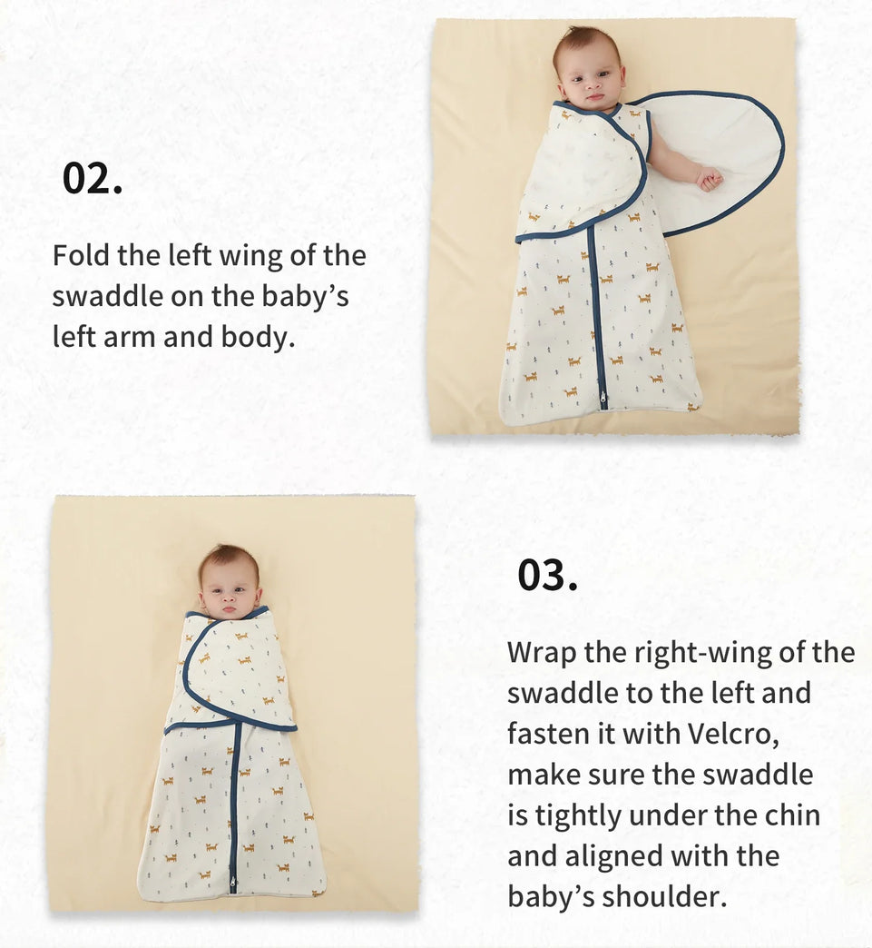 Baby Sleeping Bag For Newborn Summer Thin Soft Cotton Boys Girls Wrap Sleepwear 0-3M Adjustable Breathable Baby Swaddle Blanket