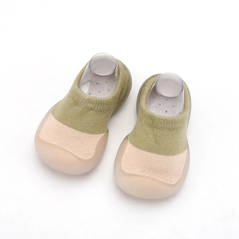 Baby Shoes First Walkers Comfortable Boys Girls Kids Rubber Soft Non-Slip Sole Floor Shoes Knit Booties