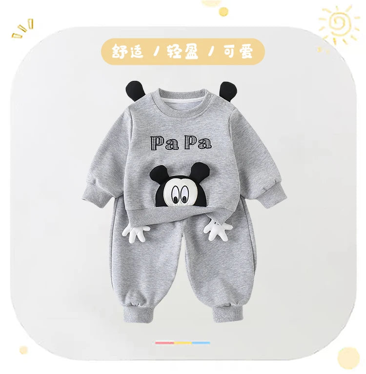 Baby Clothes for Boys and Girls, Autumn Crawling Clothes, Cute and Stylish Suits, Long-Sleeved Clothes for Going Out, Spring and Autumn Clothes, Two Pieces