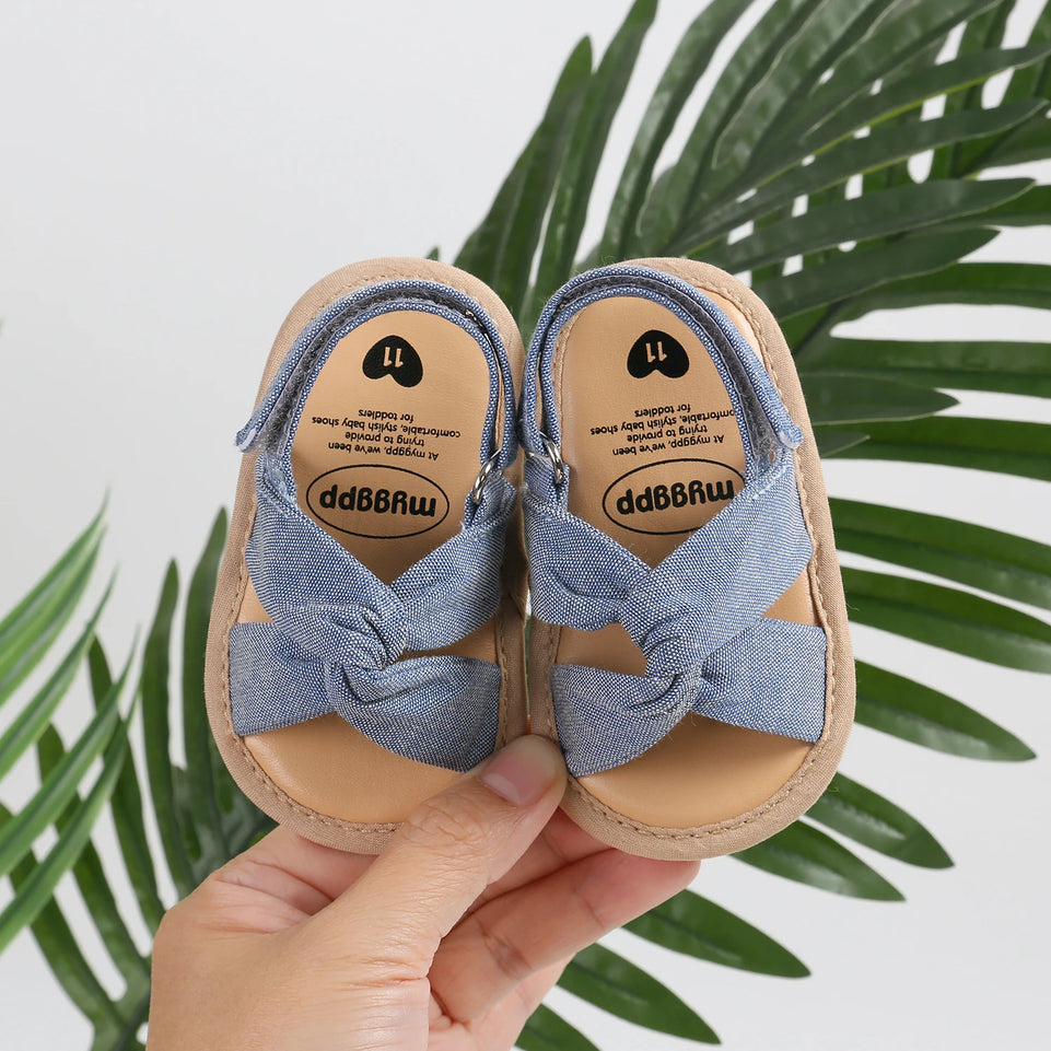 2024 New Product Baby Sandals Infant Girls Shoes Bow-knot Princess Sole Non-slip Toddler First Walkers 5-colors