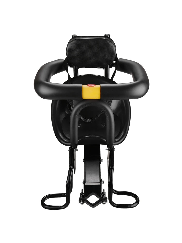 Safety Child Bicycle Seat Bike Front Baby Seat Kids Saddle with Foot Pedals Support Back Rest for MTB Road Bike