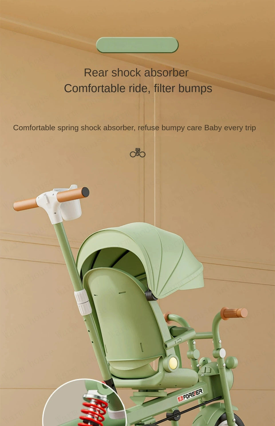New Children's Tricycle,Reclining and Sitting Foldable Portable Stroller,1-6 Years Old Multifunctional Children's Bicycle
