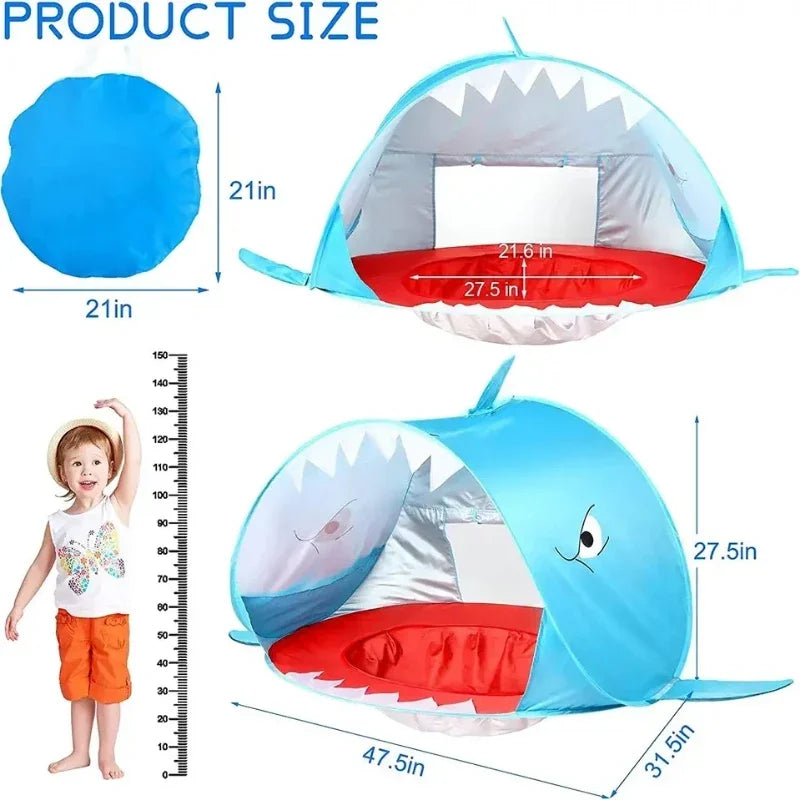 Portable Outdoor Baby Beach Tent with Pop Up Pool UV Sun Shelter  for Infant Child Water Play Toys Indoor House Tent Toys