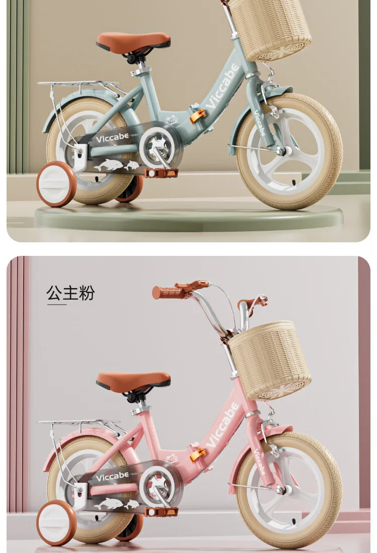 Children's Bicycle Folding Girl 3 6-7-10 Year Old Baby Middle Aged Older Boy's Bicycle Baby Pedal Stroller