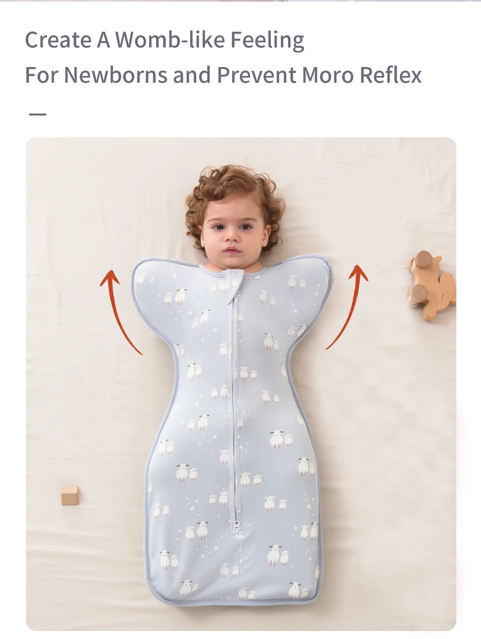 Newborn Baby Sleeping Bags Raised Hand Anti-shock Cotton Printed Sleepsacks Swaddle Blanket New Born Baby Items Baby Swaddle