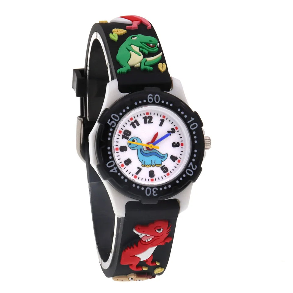 Cartoon Watches Children Boys Girls Watch Kids Watches Boys Digital Watch Quartz Wristwatch Dinosaur Silicone Strap Baby Watch