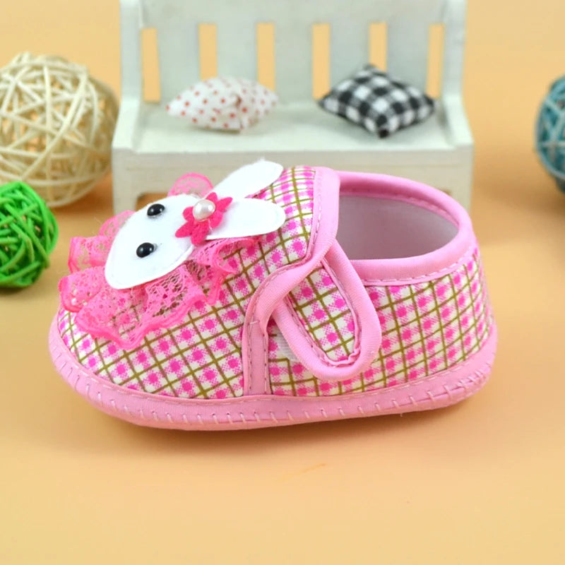 Baby Shoes Infant Soft Anti-slip Sole Newborn Baby Girls Boy Prewalker Printing Rabbit Cartoon Single Shoes First Walkers Shoes