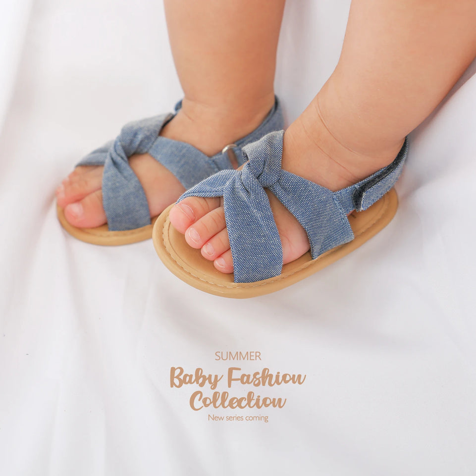 2024 New Product Baby Sandals Infant Girls Shoes Bow-knot Princess Sole Non-slip Toddler First Walkers 5-colors