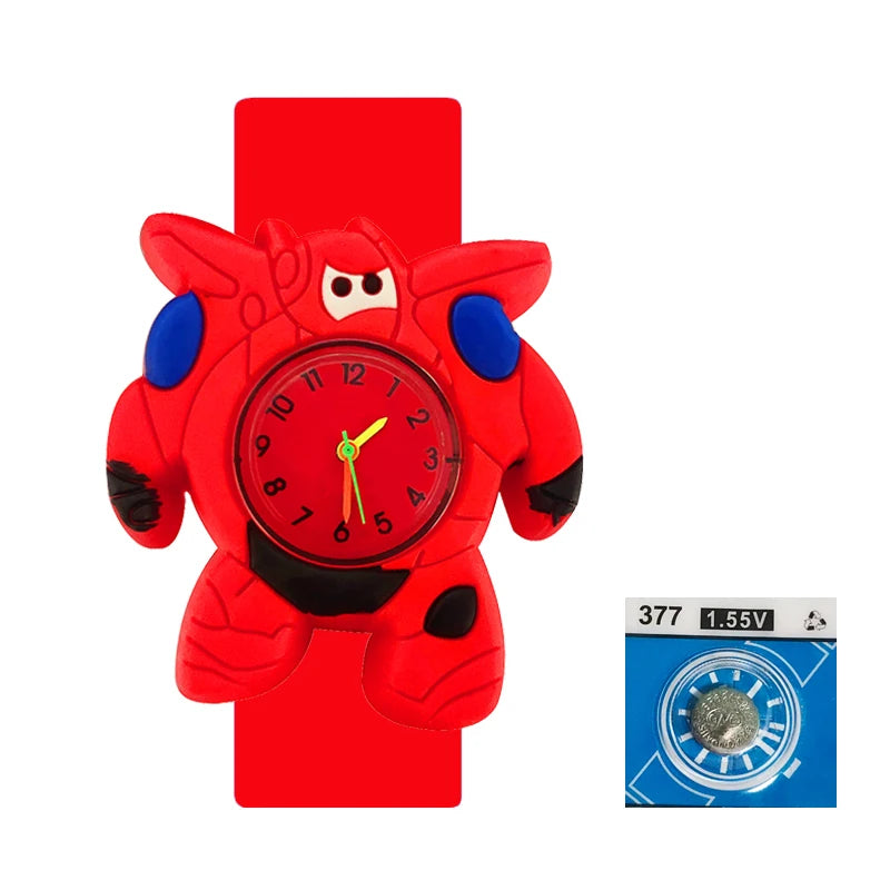 Baby Watch 3D Cartoon Kids Birthday Gift Old Girl Boy Children Study Time Toy Watch Clock Free Spare Battery