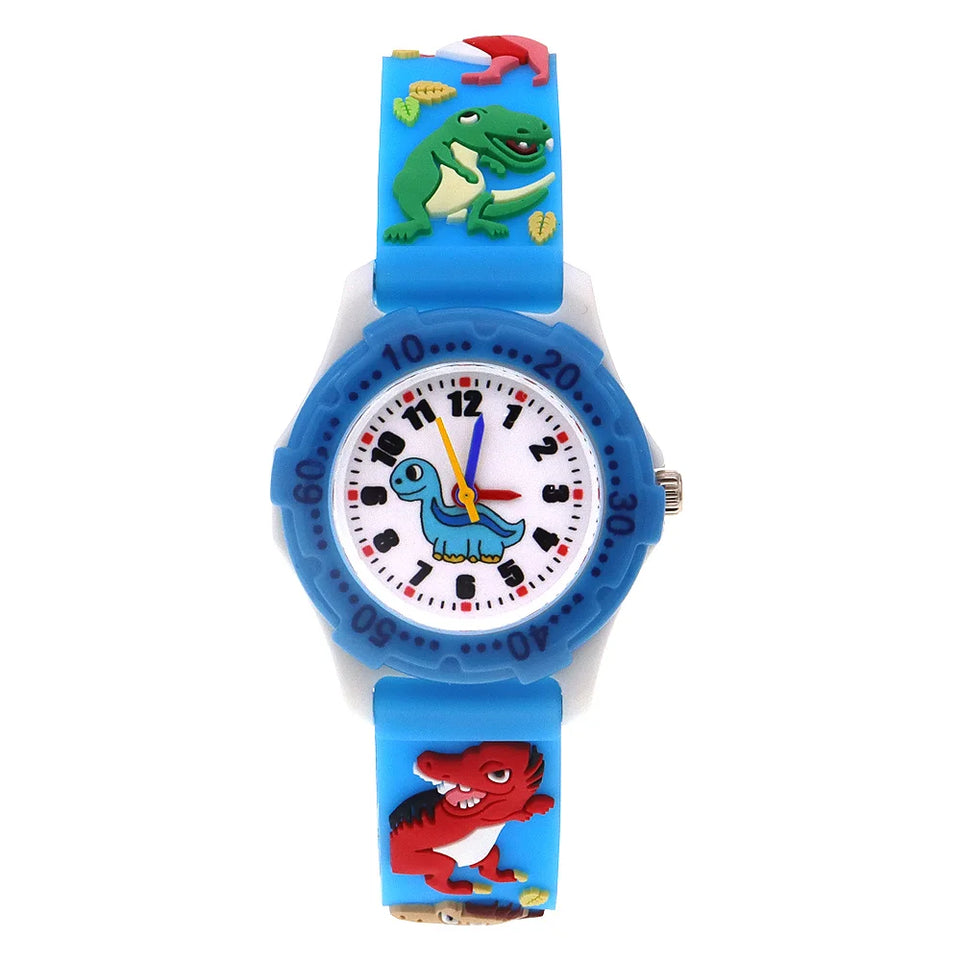Cartoon Watches Children Boys Girls Watch Kids Watches Boys Digital Watch Quartz Wristwatch Dinosaur Silicone Strap Baby Watch