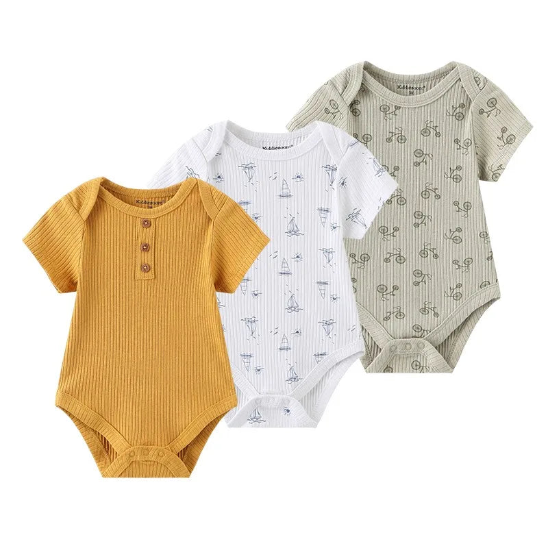 Baby clothes Breathable 3-piece cartoon clothes soft and comfortable for both boys and girls
