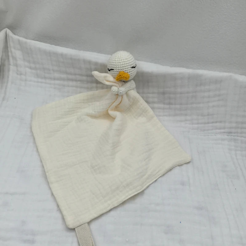 Baby Sleeping Toy Soother Towel Bib Animal Bear Cow Doll Infants Soft Comfort Bib Lovely Animal Baby Security Blanket with Noise