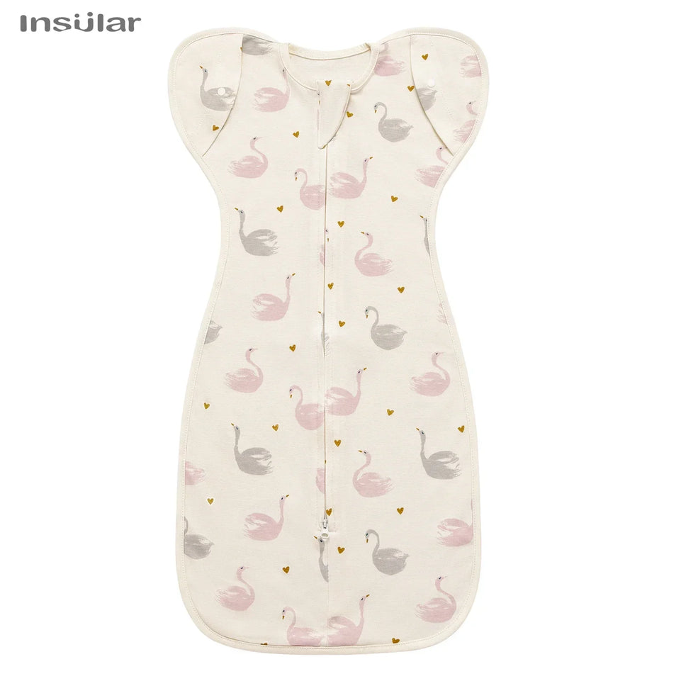 Newborn Baby Sleeping Bags Raised Hand Anti-shock Cotton Printed Sleepsacks Swaddle Blanket New Born Baby Items Baby Swaddle