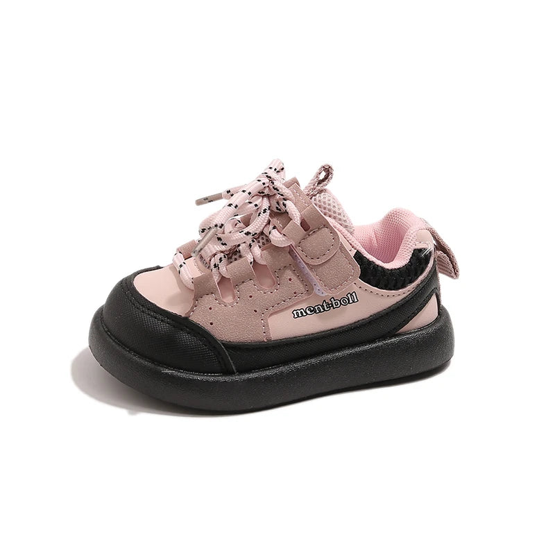 Baby Kids walking shoes 2025 Spring New girls' fashionable casual shoes  board shoes soft sole anti slip breathable sports shoes