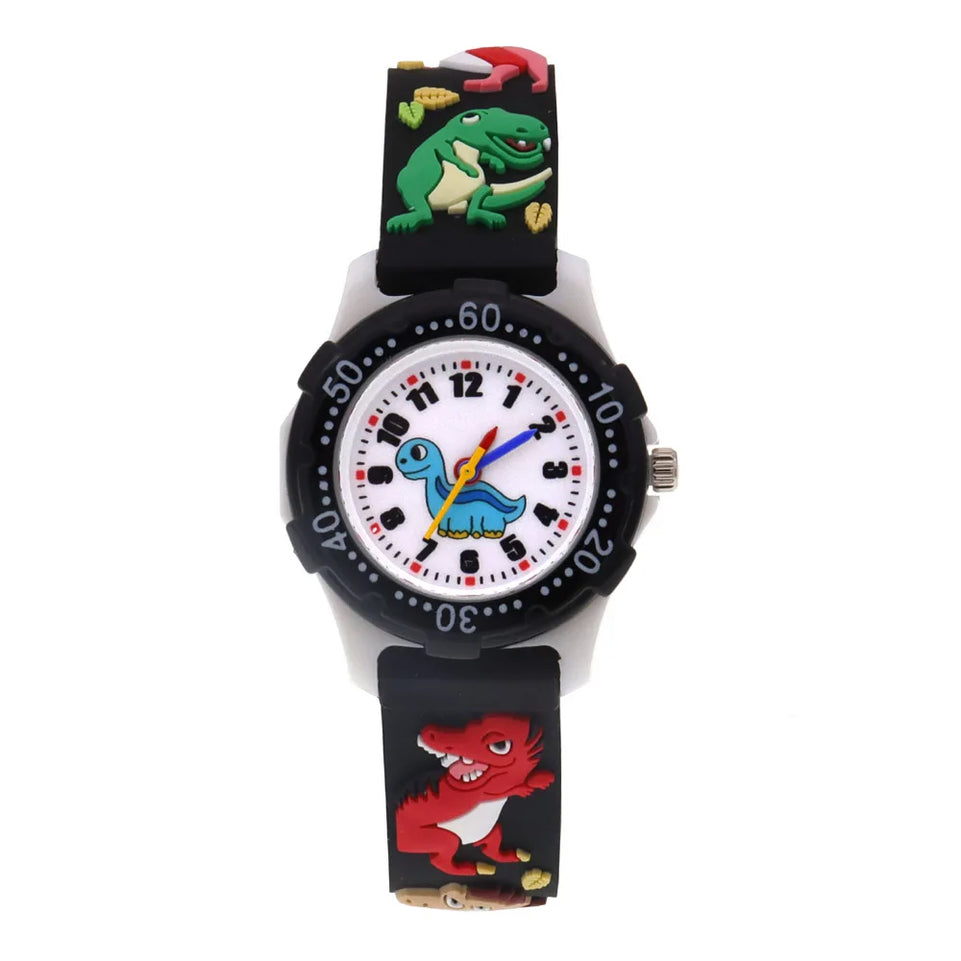Cartoon Watches Children Boys Girls Watch Kids Watches Boys Digital Watch Quartz Wristwatch Dinosaur Silicone Strap Baby Watch