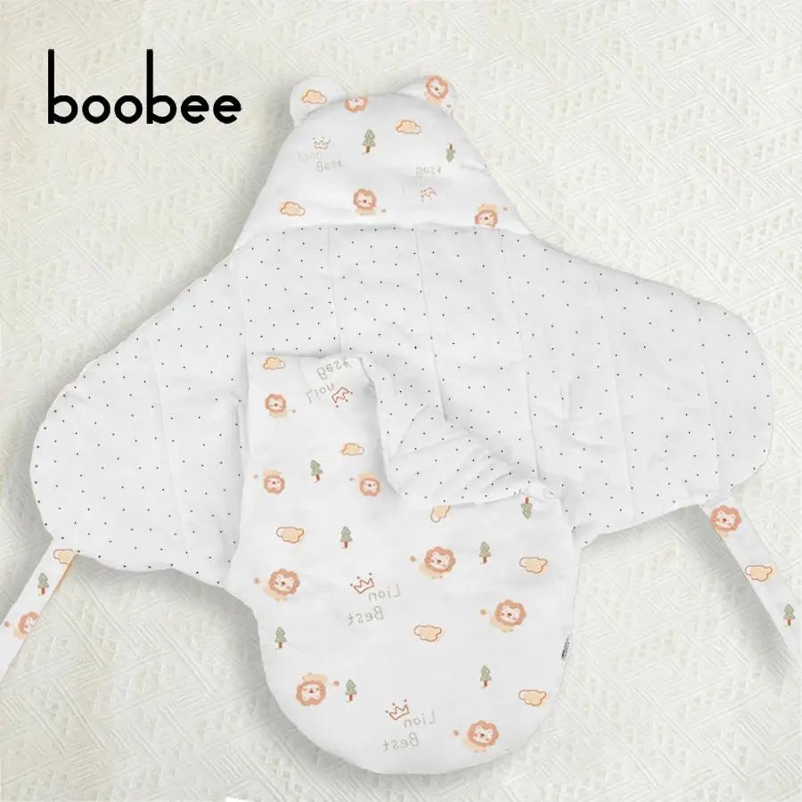 1Pc Baby Blanket, Newborn Sleeping Bag, Thickened for Autumn and Winter, Comfortable and Soft for Outings - Anti-Startle Swaddle Blanket Baby Supplies, Cartoon Print Pattern, Suitable for 0-12 Months, Perfect Baby Shower Gift