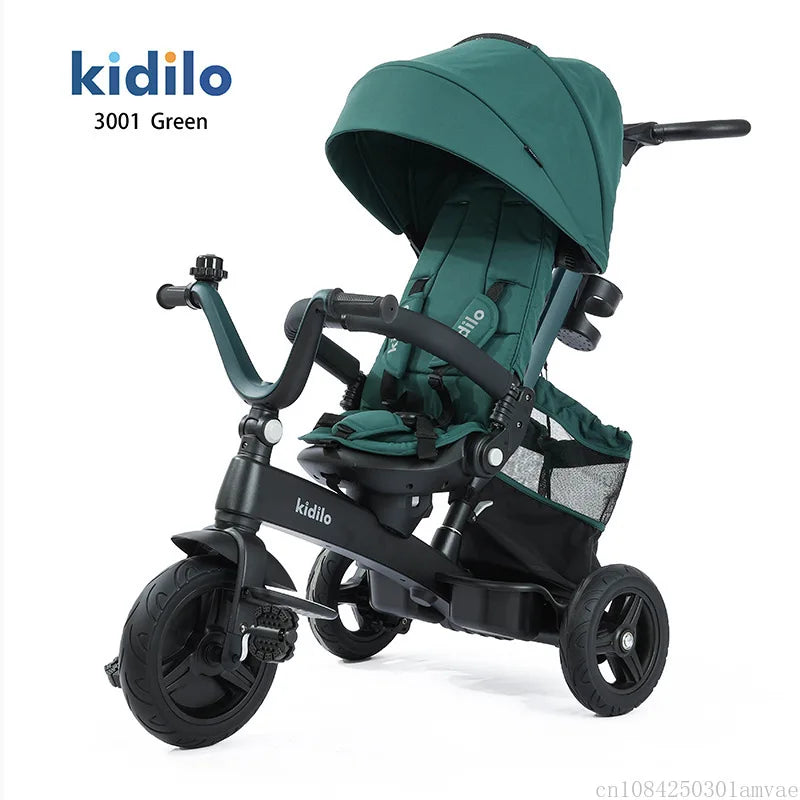 Children's tricycle, lightweight and foldable, baby can push and ride the bicycle, 3-6 years old baby stroller, luxurious