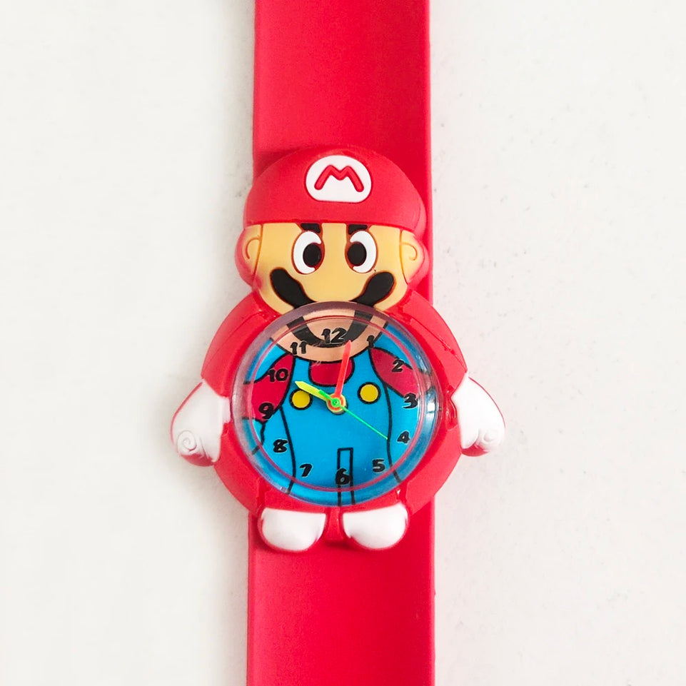 Baby Watch 3D Cartoon Kids Birthday Gift Old Girl Boy Children Study Time Toy Watch Clock Free Spare Battery