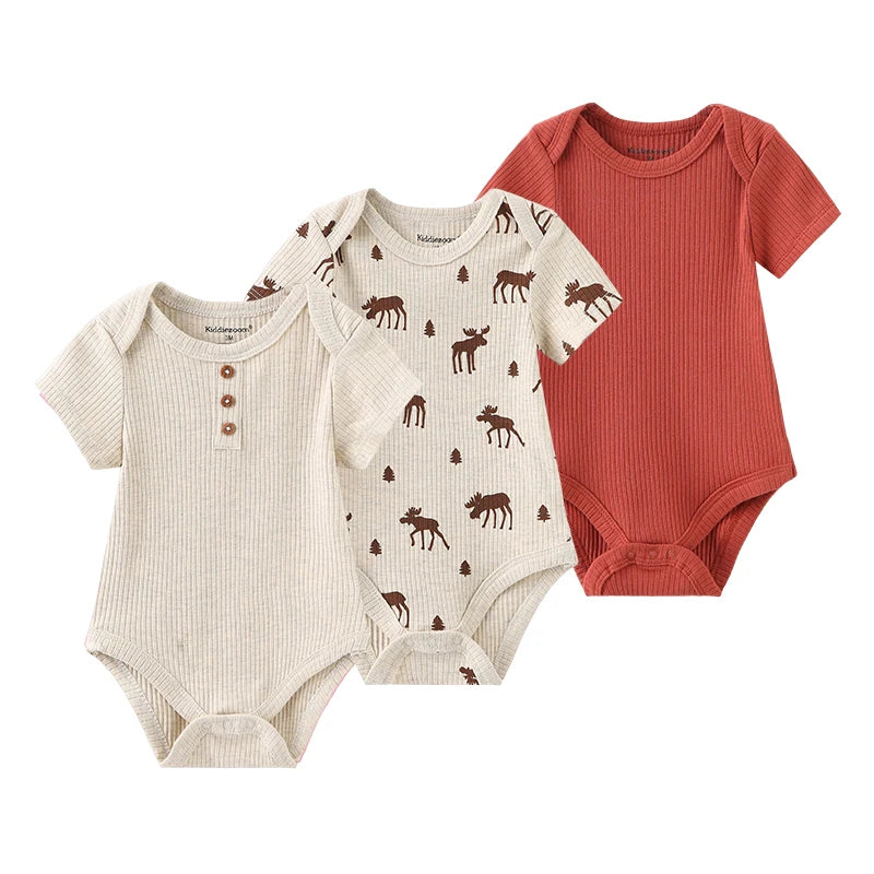 Baby clothes Breathable 3-piece cartoon clothes soft and comfortable for both boys and girls