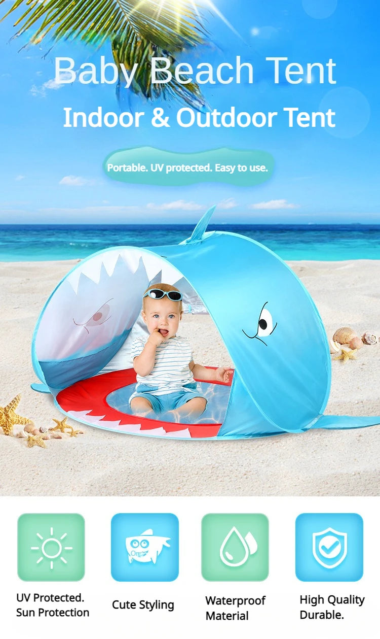 Portable Outdoor Baby Beach Tent with Pop Up Pool UV Sun Shelter  for Infant Child Water Play Toys Indoor House Tent Toys