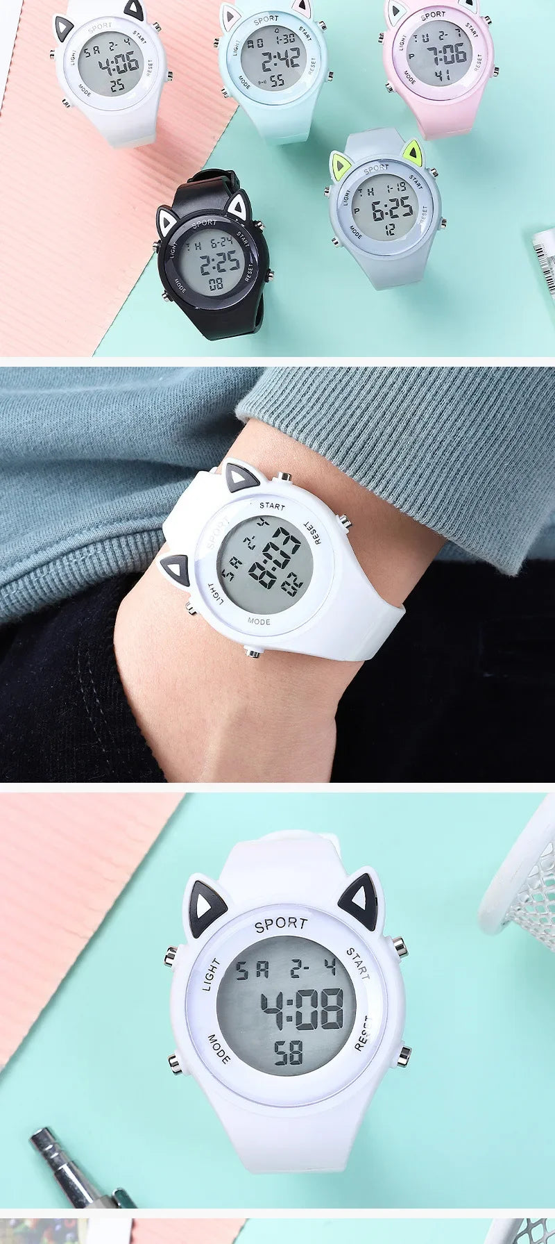 Children's Electronic Watches For Girls And Boys Analog Digital Sport Led Electronic Waterproof 3bar Wrist Watch Kids Relogio