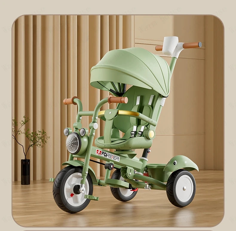 New Children's Tricycle,Reclining and Sitting Foldable Portable Stroller,1-6 Years Old Multifunctional Children's Bicycle