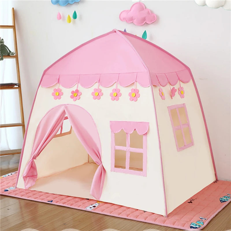 Portable Children's Tent Cute Wigwam Folding Kids Tents Tipi Baby Play House Large Girls Princess Castle Child Room Decor Gift