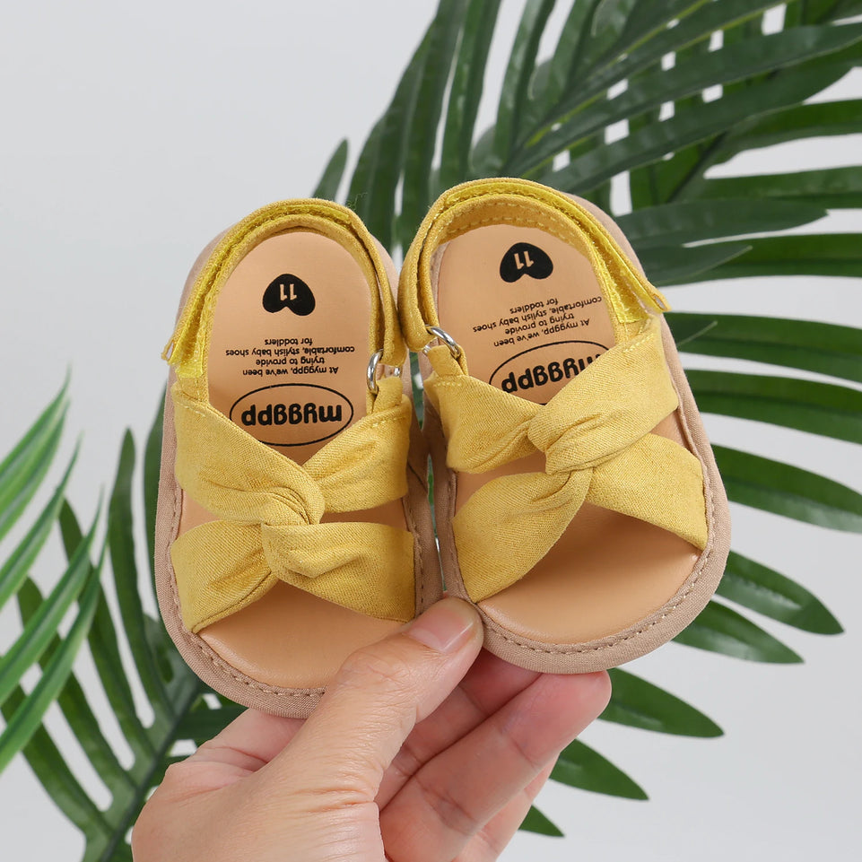 2024 New Product Baby Sandals Infant Girls Shoes Bow-knot Princess Sole Non-slip Toddler First Walkers 5-colors