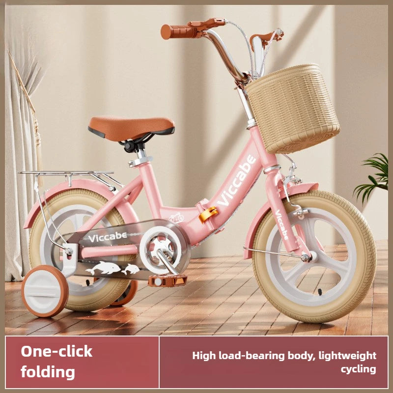 Children's Bicycle Folding Girl 3 6-7-10 Year Old Baby Middle Aged Older Boy's Bicycle Baby Pedal Stroller