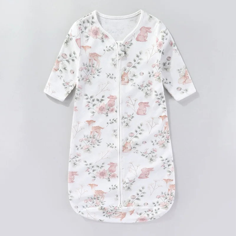 Baby Sleeping Bag, Suitable For Summer, Newborns, One-piece Design, Anti-startle, Long Sleeves, Pure Cotton, Suitable For Spring