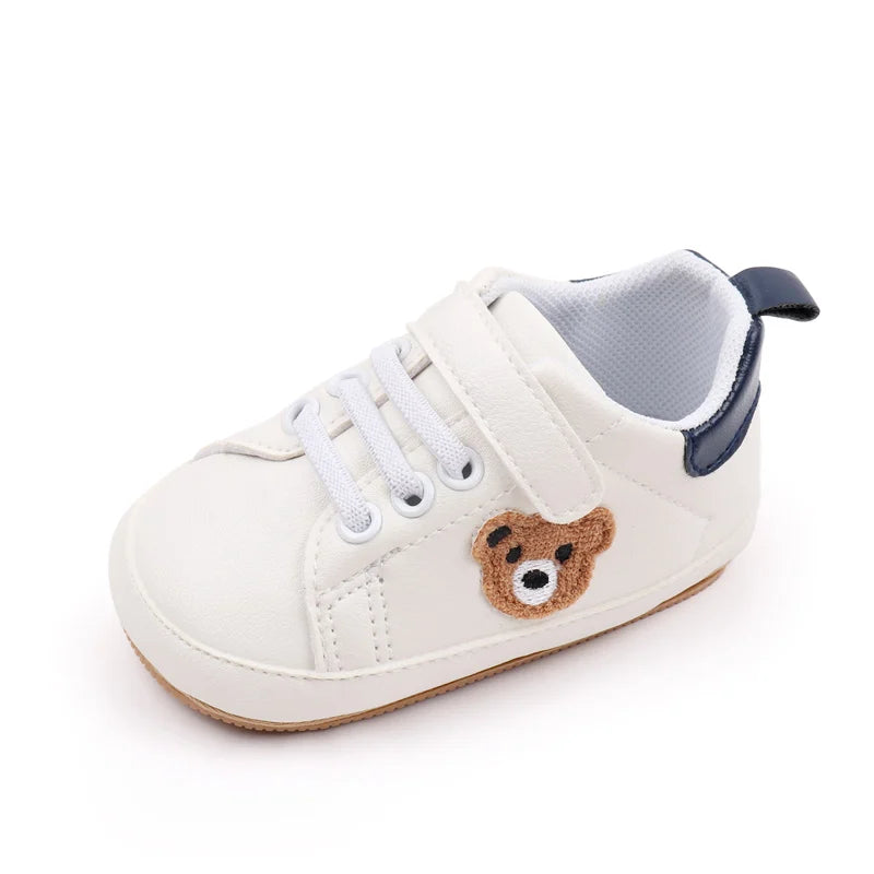 Baby Shoes Cute Bear Sneaker Spring and Autumn Style High Quality PU and TPR Sole Anti-slip 0-9-18 Month Toddler Walking BMB3134