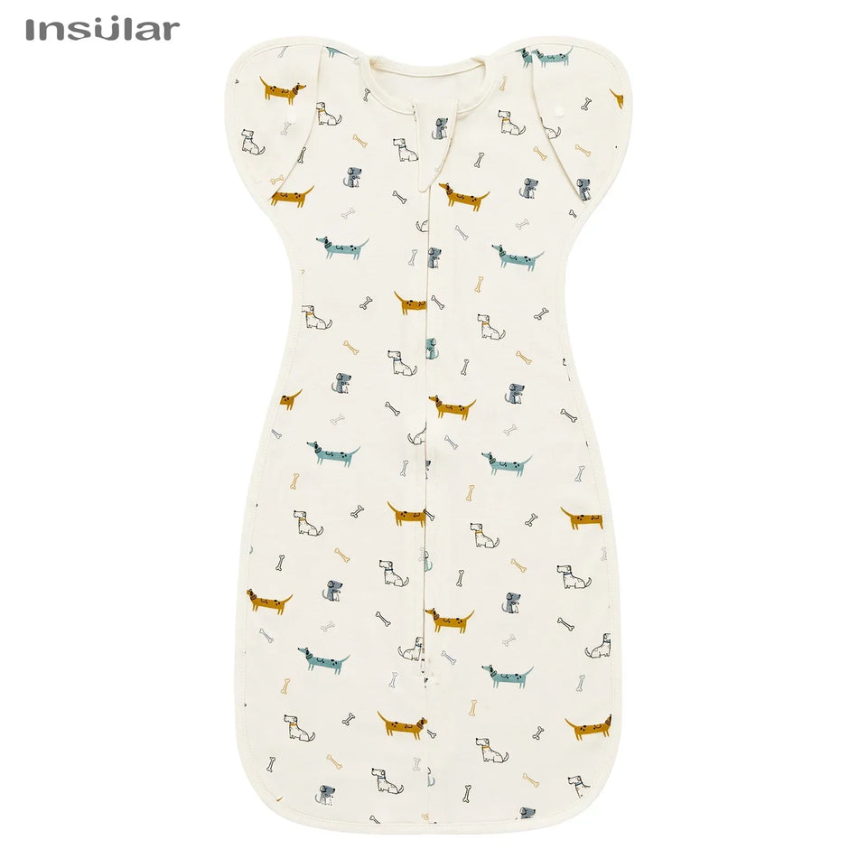 Newborn Baby Sleeping Bags Raised Hand Anti-shock Cotton Printed Sleepsacks Swaddle Blanket New Born Baby Items Baby Swaddle