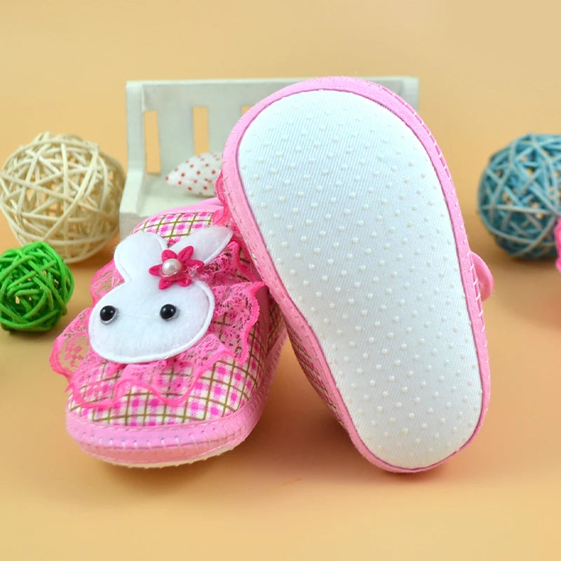 Baby Shoes Infant Soft Anti-slip Sole Newborn Baby Girls Boy Prewalker Printing Rabbit Cartoon Single Shoes First Walkers Shoes
