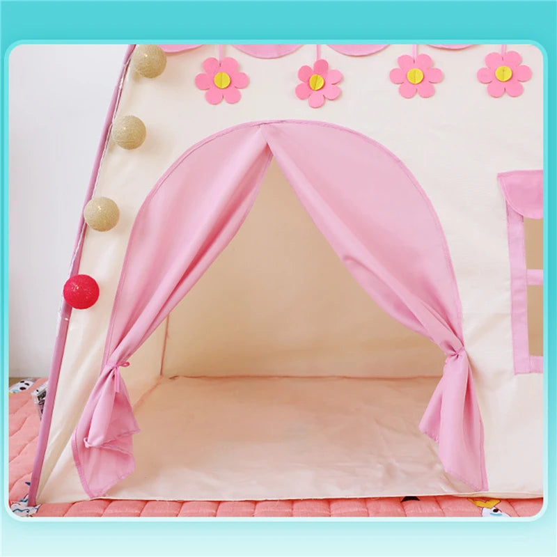 Portable Children's Tent Cute Wigwam Folding Kids Tents Tipi Baby Play House Large Girls Princess Castle Child Room Decor Gift