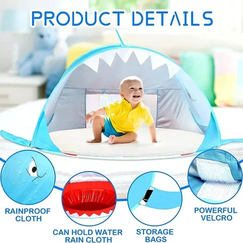 Portable Outdoor Baby Beach Tent with Pop Up Pool UV Sun Shelter  for Infant Child Water Play Toys Indoor House Tent Toys
