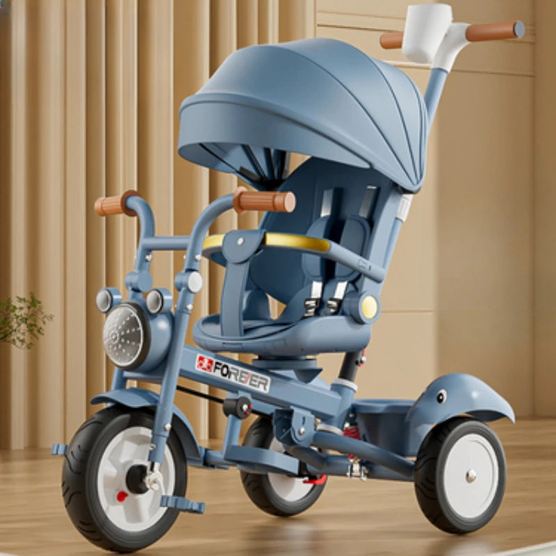 New Children's Tricycle,Reclining and Sitting Foldable Portable Stroller,1-6 Years Old Multifunctional Children's Bicycle