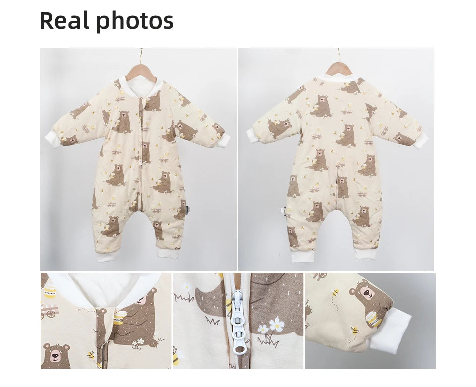 Baby Sleeping Bag Cute Girls Winter Warm Baby Sleepsack With Feet 1-4Years Kids Growth Blanket Sleepwear Children'S Sleeping Bag