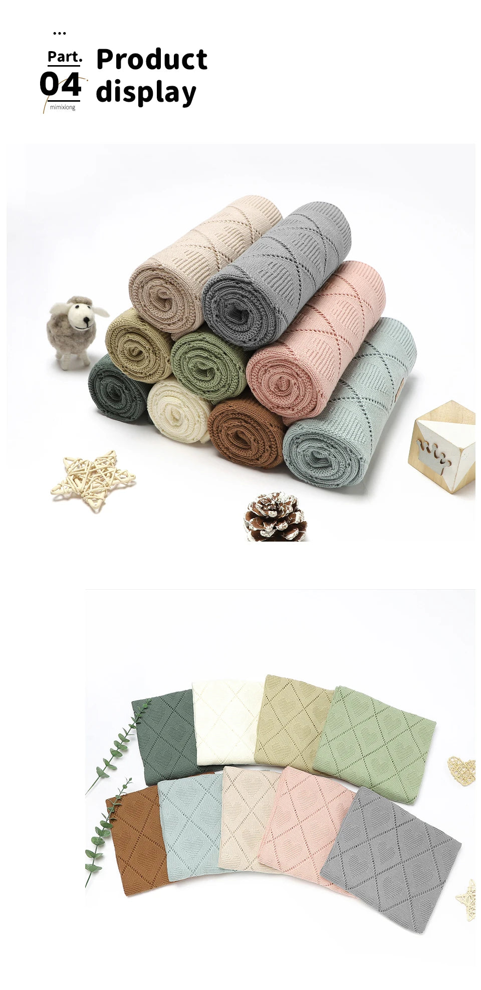 Baby Blankets Super Soft Newborn Cotton Knit Month Stroller Nursery Swaddle Wrap Quilts 90*70cm Infant Boy Girl Sleeping Covers