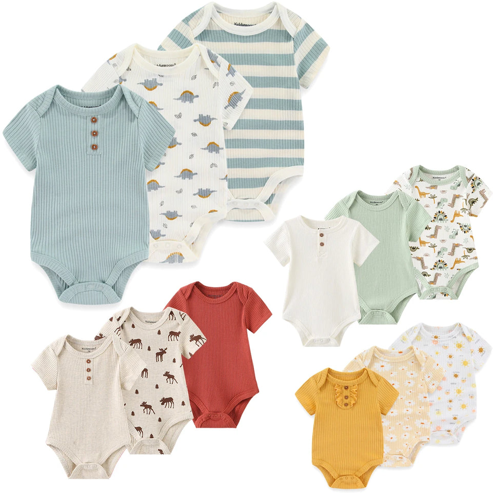 Baby clothes Breathable 3-piece cartoon clothes soft and comfortable for both boys and girls