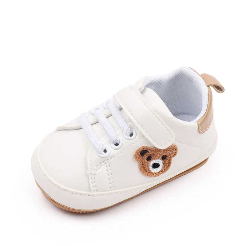 Baby Shoes Cute Bear Sneaker Spring and Autumn Style High Quality PU and TPR Sole Anti-slip 0-9-18 Month Toddler Walking BMB3134