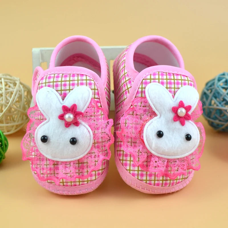 Baby Shoes Infant Soft Anti-slip Sole Newborn Baby Girls Boy Prewalker Printing Rabbit Cartoon Single Shoes First Walkers Shoes