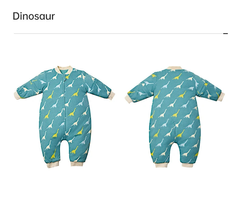 Sleeping Bag For Children 1-4 Years Neck Protection Warm Windproof 3 Zippers Design Removable Sleeves Baby Sleeping Bag 2.5Tog