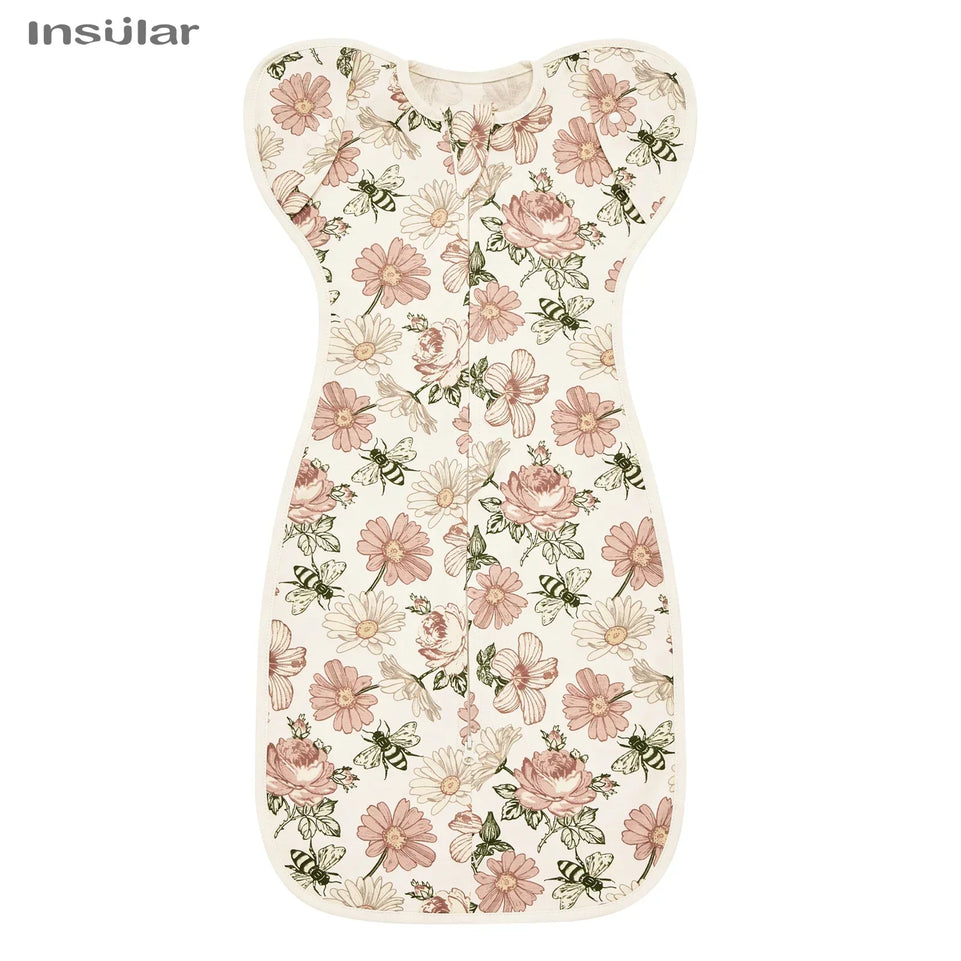 Newborn Baby Sleeping Bags Raised Hand Anti-shock Cotton Printed Sleepsacks Swaddle Blanket New Born Baby Items Baby Swaddle