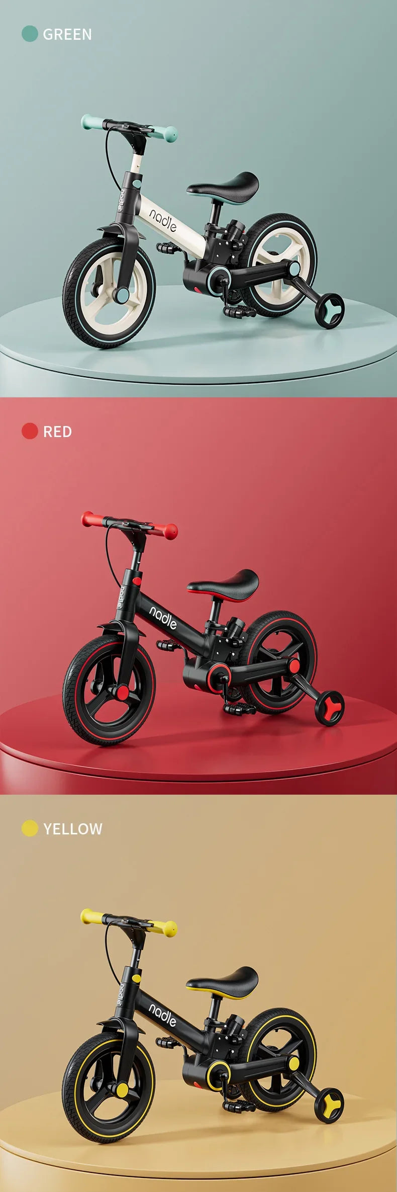 Children's bicycle balance bike 2-in-1 1-3 1-6-year-old girl boy pedal folding bike