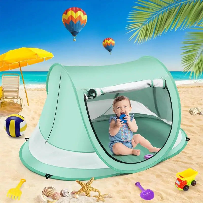 beach Baby Shade Tent UV Resistant Toddler Dome Foldable Baby Pop Up Tent for Vacation Camping Pool Beach Travel Backyard